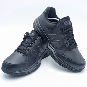 New Balance 411 ComfortRide Mens Size 12 D Black Walking Shoes Leather MA411LK1